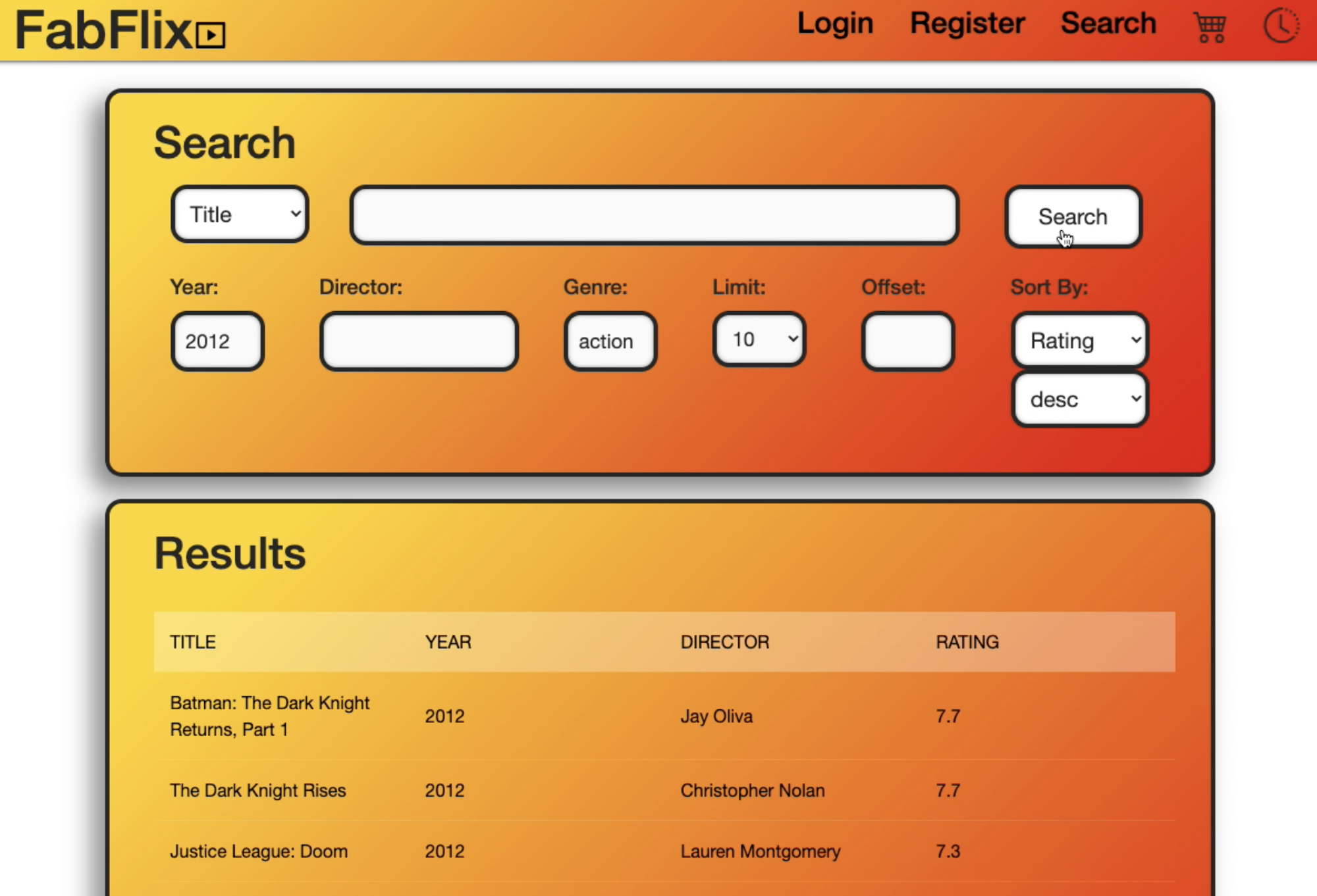 Screenshot for contact manager application