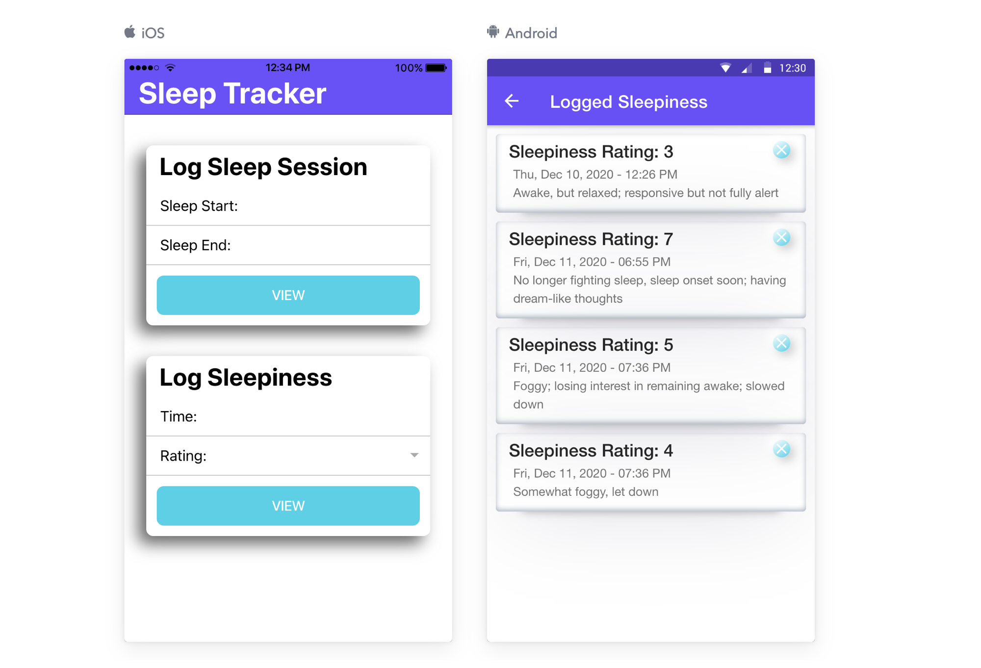 Shows what the final axure demo for the project looks like